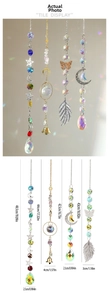 Detail of 4-piece suncatcher set with stars and butterfly pendants showing size parameters