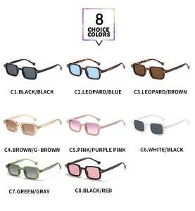 Vista detallada de las 8 opciones de color de gafas de sol vintage de C1 a C8