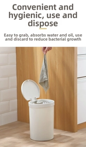 Textured disposable grey microfiber cleaning cloth for kitchen use in dry and wet mode