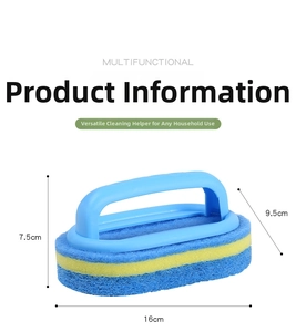 Multifunctional cleaning brush with handle, sponge head, dimensions 16x9.5x7.5cm