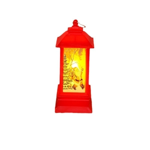 Christmas lantern with Santa Claus pattern and warm LED light for desktop decoration