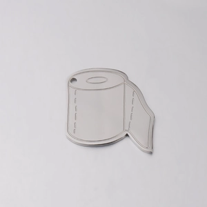 Creative toilet paper roll pendant in polished mirror finish stainless steel with top hole