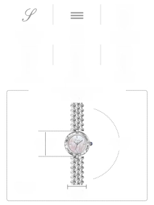 Specifiche tecniche dettagliate e dimensioni di questo orologio di lusso da donna