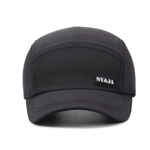 Gorra de béisbol vintage negra de ala corta, transpirable y de secado rápido hombre