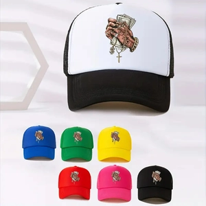 Trucker Hat Cotton Mesh Breathable Hip Hop Printed Baseball Cap Outdoor Sun Protection Streetwear Men Women Adjustable