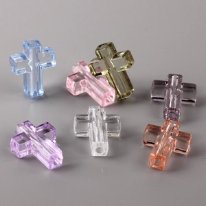Transparent crystal cross beads in multiple colors for DIY jewelry making and crafts