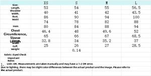 Size chart showing XS to L dimensions for the slim fit plaid top with pleated details
