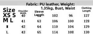 Detail shot of high-quality PU leather material and stitching on this faux fur collar coat
