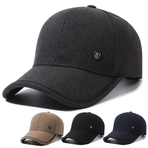 Baseball Cap Men Cotton Woven Fabric Adjustable Breathable Outdoor Casual Sun Hat With Metal Logo
