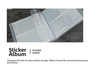 Detailed view of nail art storage album with 20 pages and 40 slots for organization