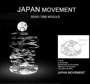 Detailed exploded view of a precise Japan quartz movement for women's watches