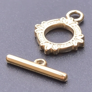 Chiusura a barra OT in acciaio inossidabile 304 placcato oro 18k per gioielli DIY