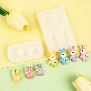 Stampi in silicone a forma di coniglio per gioielli fai da te con ciondoli in resina