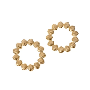 Goldene Edelstahl-Ohrringe im Muschel-Design mit 18 Karat Vergoldung für den Sommer-Look