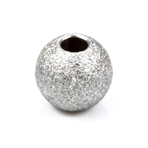 Frosted silver stainless steel round bead for DIY necklace and bracelet jewelry making