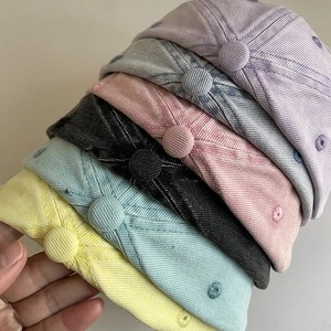 Vintage washed embroidered baseball caps in six colors including blue and lavender