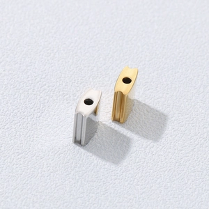Polished gold and silver stainless steel geometric square beads for DIY jewelry making