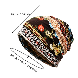 Bonnet fin à motif floral vintage pour homme et femme, taille 56-60cm multifonction