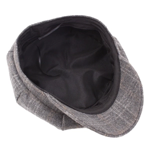 Casquette gavroche classique à carreaux en laine avec cordon de serrage réglable