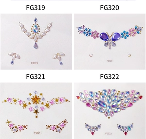Detailed comparison of facial rhinestone sticker sets with pearl and butterfly designs