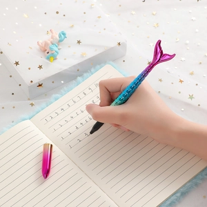 Colorful mermaid tail neutral pen with 0.5mm black ink for student creative writing