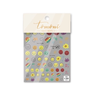 Stickers à ongles en relief 3D avec sourires colorés et motifs de cœurs variés