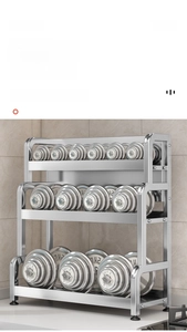 Three-tier stainless steel kitchen rack showing heavy-duty structure and non-slip feet