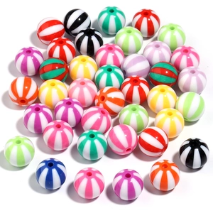 Colorful acrylic striped beads for DIY jewelry with vibrant candy colors and vertical stripes