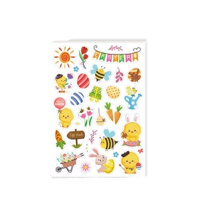 Easter sticker sheets with cute rabbits, colorful eggs, and spring time themed motifs