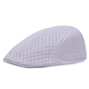 Side view of light grey mesh ivy cap showing breathable honeycomb fabric texture