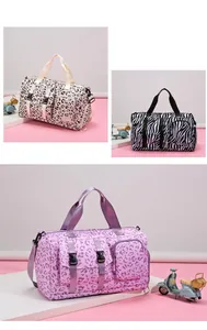 Große Reisetaschen mit Leoparden- und Zebramuster für Fitnessstudio und Sport