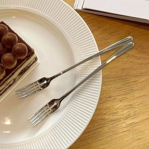 Stainless Steel Fruit Fork Three Prong Dessert Salad Mirror Polished Modern Tableware For Home Hotel