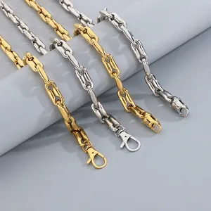 Stainless Steel Pig Nose Link Necklace And Bracelet Unisex Trendy Hip Hop Style Polished Metallic Jewelry For Men Women