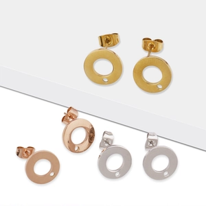 Geometrische Runde Ohrstecker 304 Edelstahl Minimalistische Flache Runde Scheibe Spiegelpoliert Modeschmuck