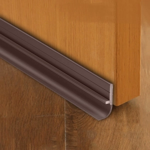 Brown flexible silicone door bottom seal strip for soundproofing and weatherproofing