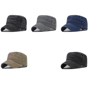 Classic washed cotton cadet military hats for men in five versatile vintage colors