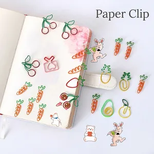 Cute Fruit Vegetable Shaped Paper Clips Metal Plastic Coated Decorative Document Organizer Bookmark Office Stationery