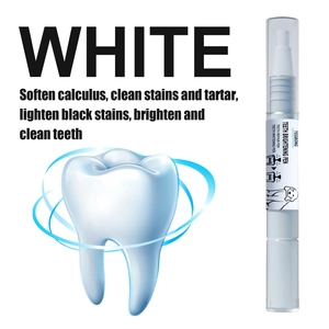 Detailed view of pet teeth cleaning pen for tartar removal and stain cleaning on dog teeth