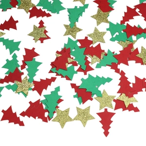Christmas tree and gold star glitter confetti for festive holiday table decorations