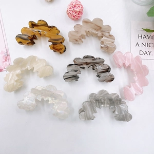 Large Acrylic Hair Claw Clips Wave Hollow Out Simple Elegant Marble Pattern Non Slip Strong Hold For Women Girls