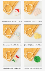 Macro view of Christmas fondant cutters featuring Santa, reindeer and snowman shapes