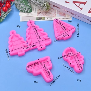 Christmas tree and candy cane silicone mold set for cake decorating and chocolate baking