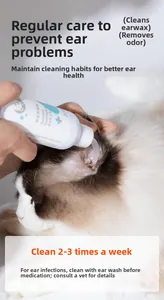 Applicazione del detergente auricolare per gatti per rimuovere il cerume