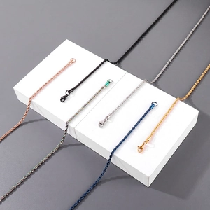 Rope Chain Necklace Stainless Steel Twisted Link Punk Hip Hop Style Minimalist Fashion Accessory For Men Women Gifts