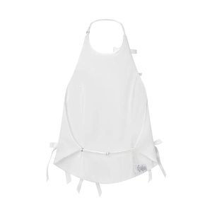 Haut dos nu blanc pour femmes avec détail nœud papillon et sangle de cou réglable