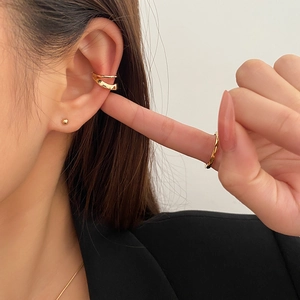 Minimalist Copper Ear Cuffs Non Piercing Double Layer C Shaped Adjustable Earrings For Women Trendy Geometric Jewelry
