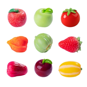 Juego de mini frutas de resina, lindas figuras de comida realistas para manualidades DIY y decoracion.