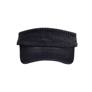Deep grey washed cotton sun visor hat for outdoor sports with breathable open top design