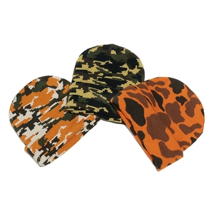 Camouflage Patterned Knit Beanie Acrylic Winter Warm Outdoor Streetwear Hip Hop Skull Cap For Men Women Cuffed