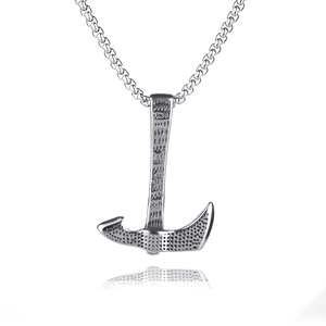 Vintage hip hop style stainless steel anchor pendant necklace with box chain for men